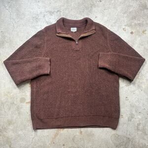 Vintage Y2K L.L. Bean Cotton Quarter 1/4 Zip Sweater Size XL